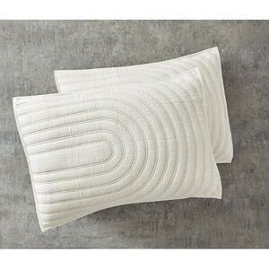 🆕 Better Homes & Gardens White Textured Arched Cotton Shams, King, 2-Pieces